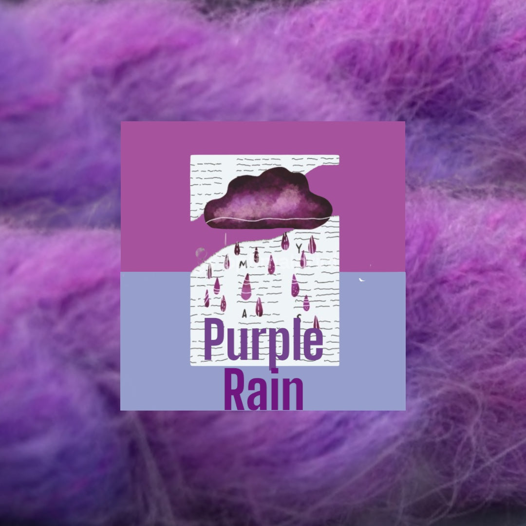 Purple rain swirl, farvet på Silke mohair