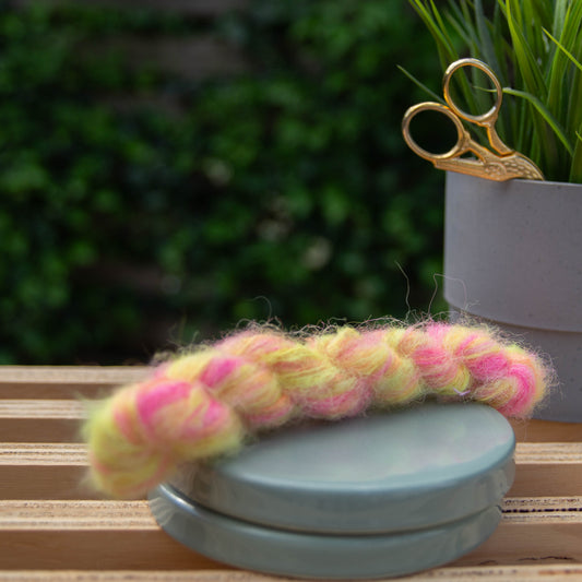 Tutti frutti swirl, farvet på Silke alpaca.